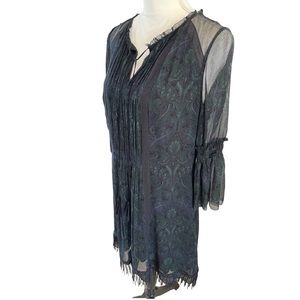 Elie Tahari - Size 12 - Sheer Bohemian Dress - 3/4 Sleeves - NWT! Never Worn